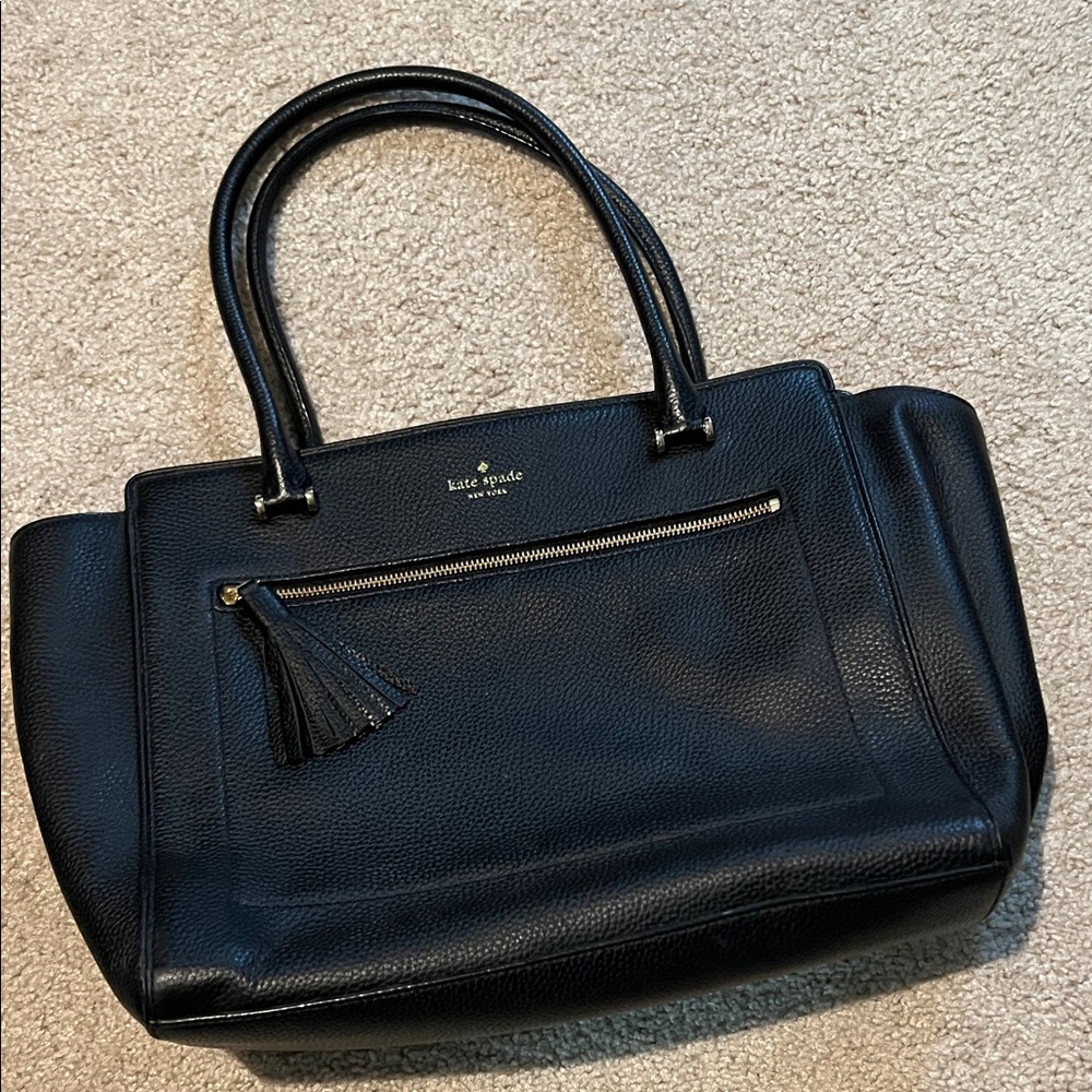 Kate Spade Black Tote with Tassel Accent